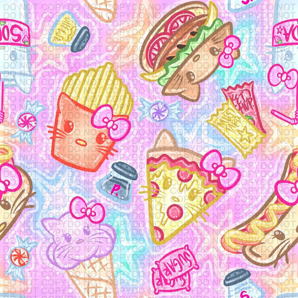 Kitty Foods - Regular Scale Jersey Knit Prints