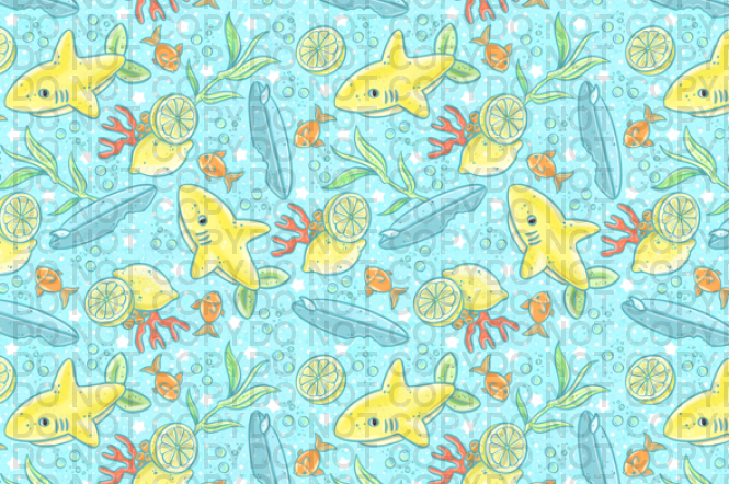 Lemon Shark - Large Towel In-House Printing