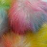 Rainbow pom-pom with snaps (fake fox fur)