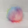 Rainbow pom-pom with snaps (fake fox fur)