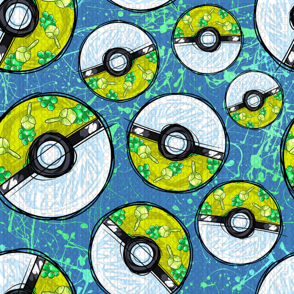 Pocket Ball In Blue - Small Scale Jersey Knit (45Cm) Prints