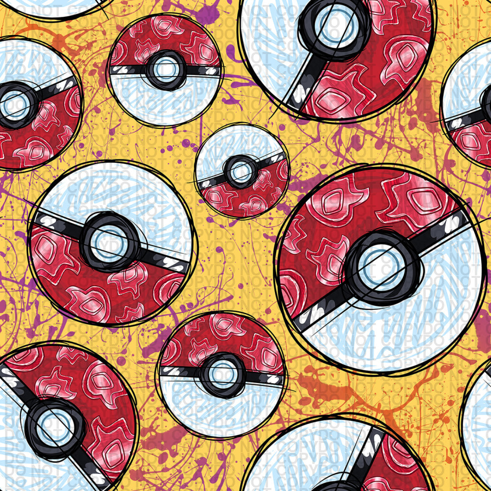 Pocket Ball In Orange - Small Scale Jersey Knit (45Cm) Prints