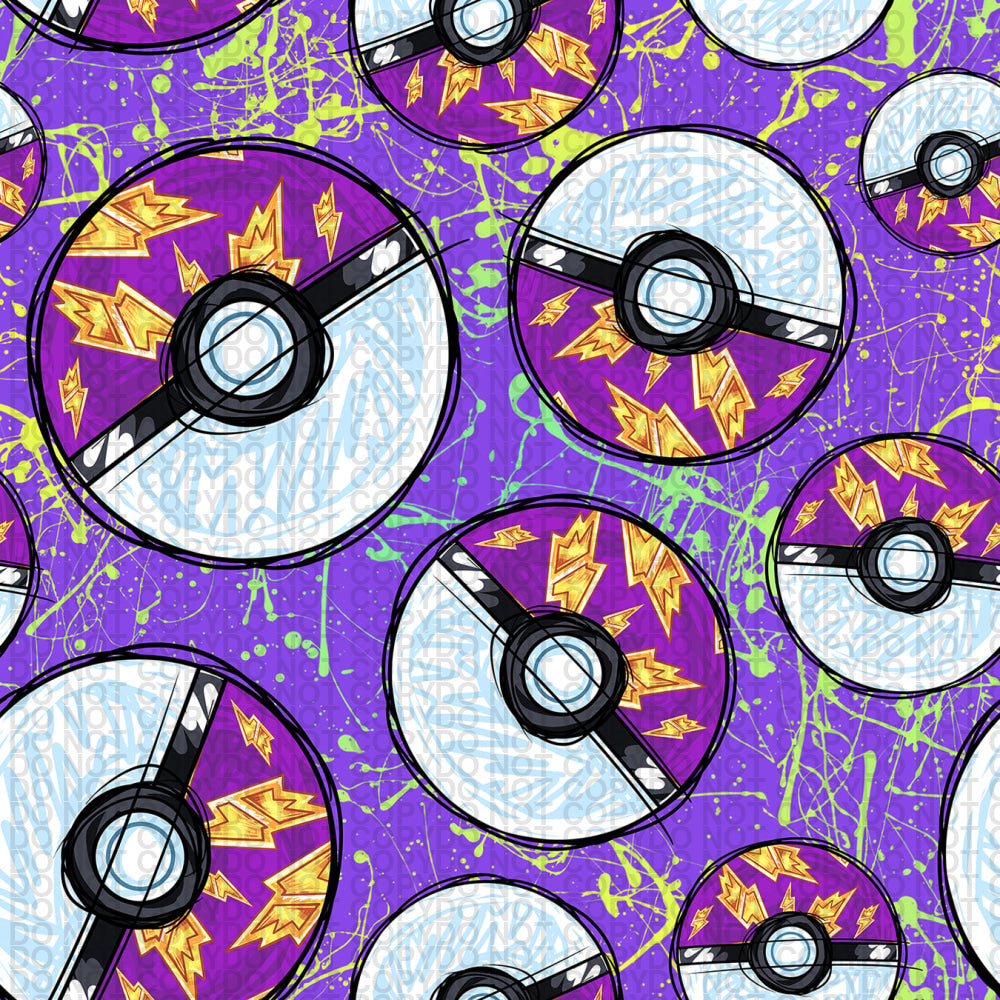 Pocket Ball In Purple - Small Scale Jersey Knit (45Cm) Prints