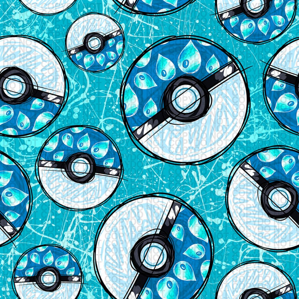 Pocket Ball In Turquoise - Small Scale Jersey Knit (45Cm) Prints