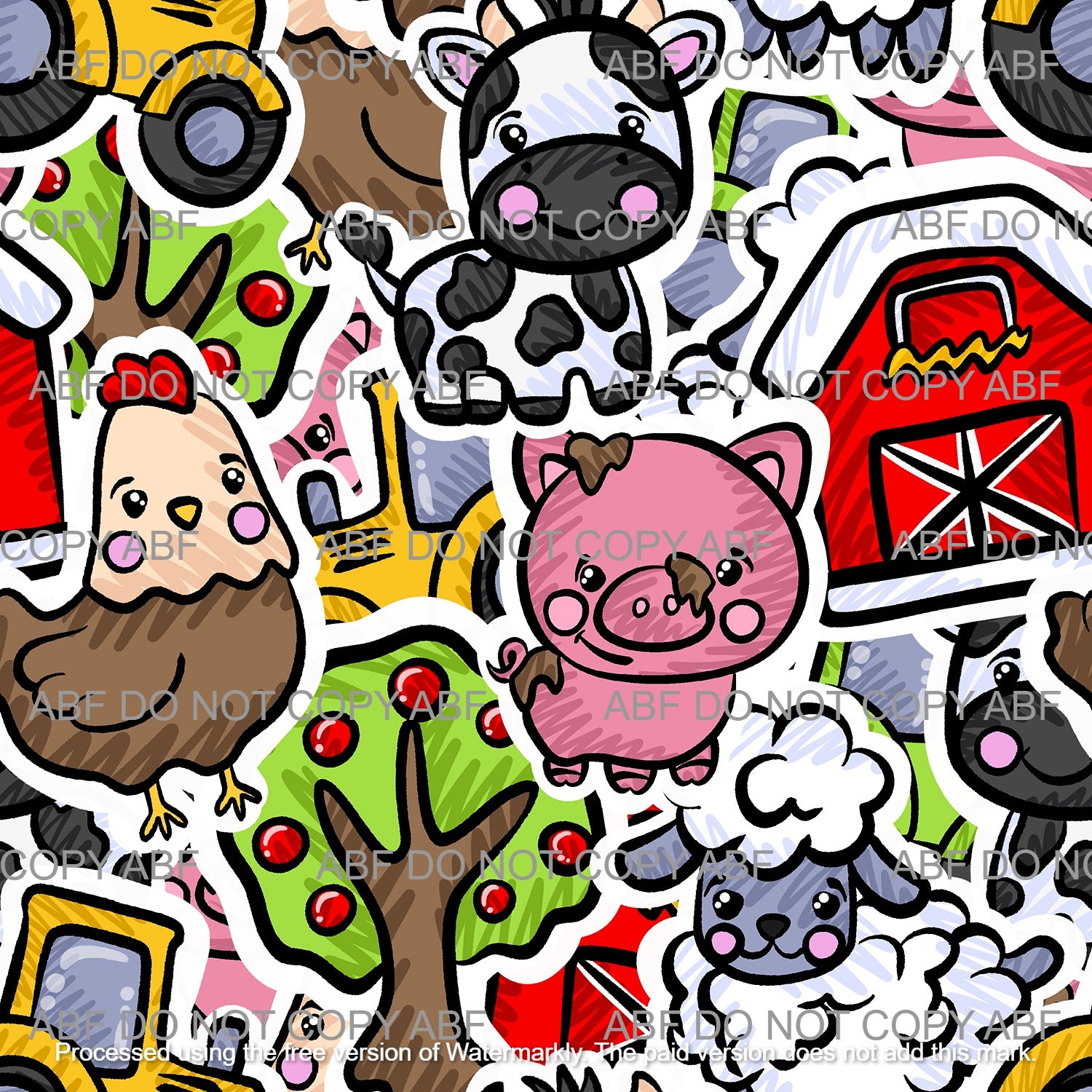 Sticker, Farm - Regular Scale - Jersey Knit – Angry Ballerina Fabrics