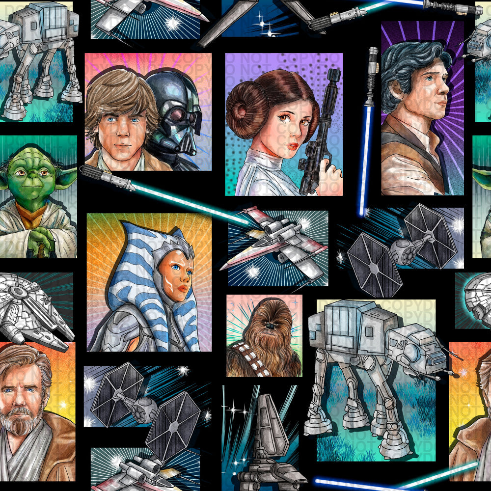 Space Wars - Portraits Scene Size Jersey Knit Prints