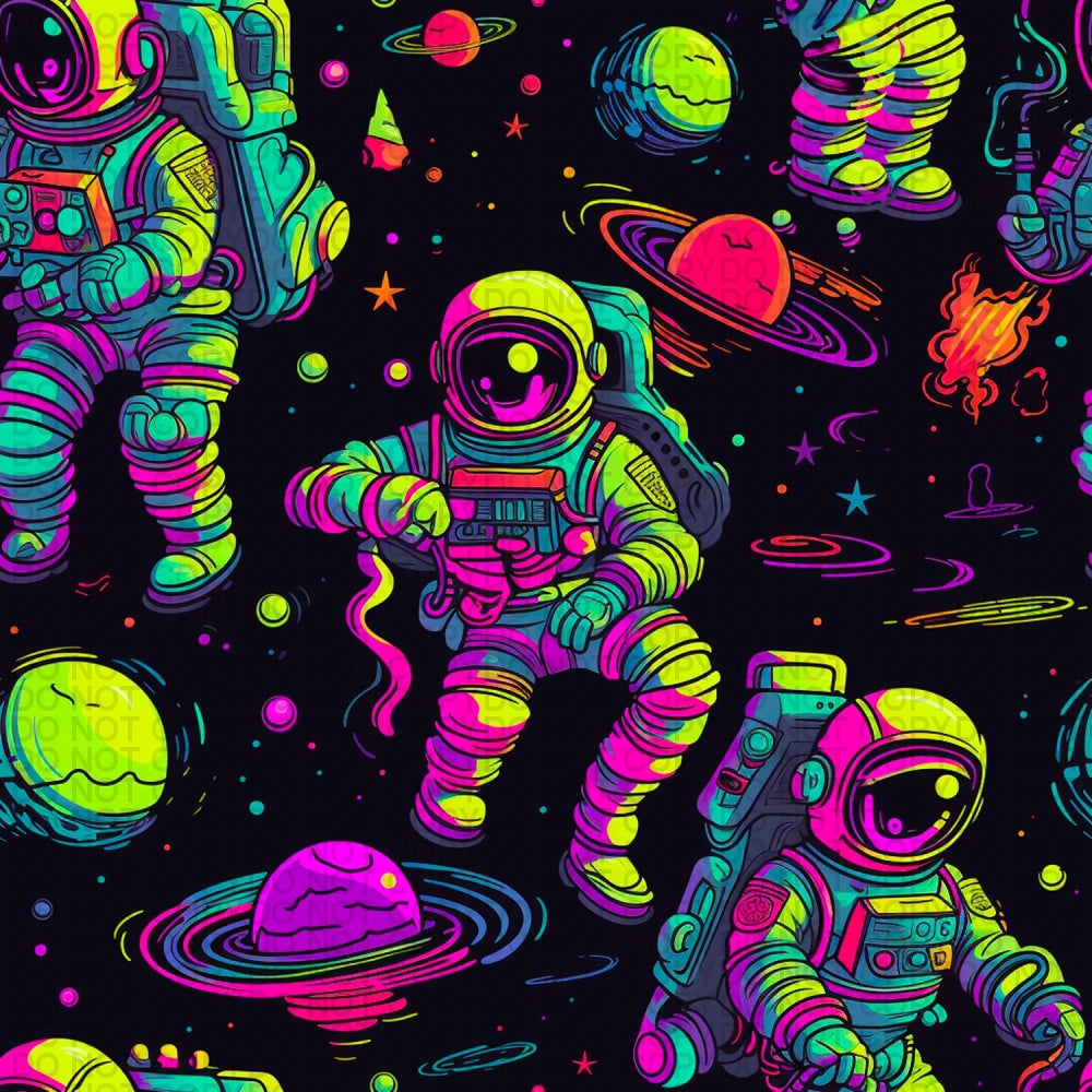 Neon Astronauts - Large Scale Jersey Knit Prints