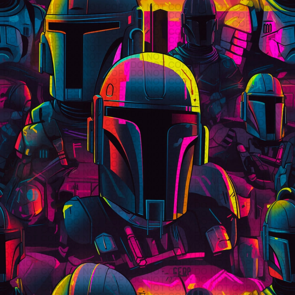 Space Wars - Neon Hunter Large Scale Jersey Knit Prints