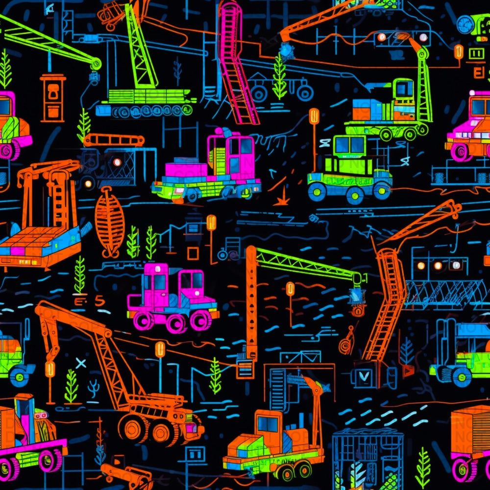 Neon Construction - Regular Scale Jersey Knit Prints