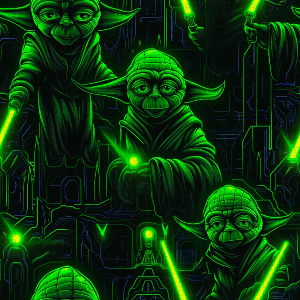 Space Wars - Neon Master Regular Scale Jersey Knit Prints