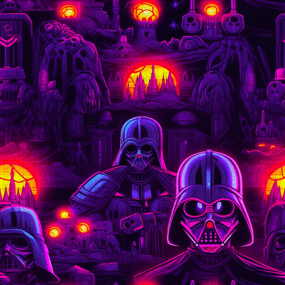 Space Wars - Neon Father (Purple) Regular Scale Jersey Knit Prints