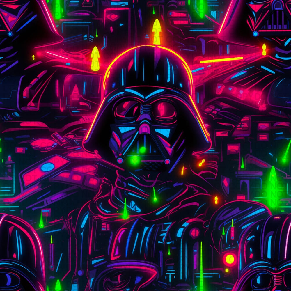 Space Wars - Neon Father Regular Scale Jersey Knit Prints