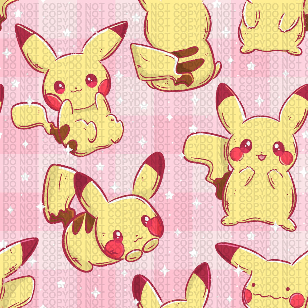 Pocket Monster Pikadorable - Regular Scale Jersey Knit Prints