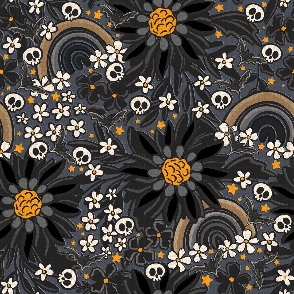 Sunflowers At Night - Regular Scale Jersey Knit Prints