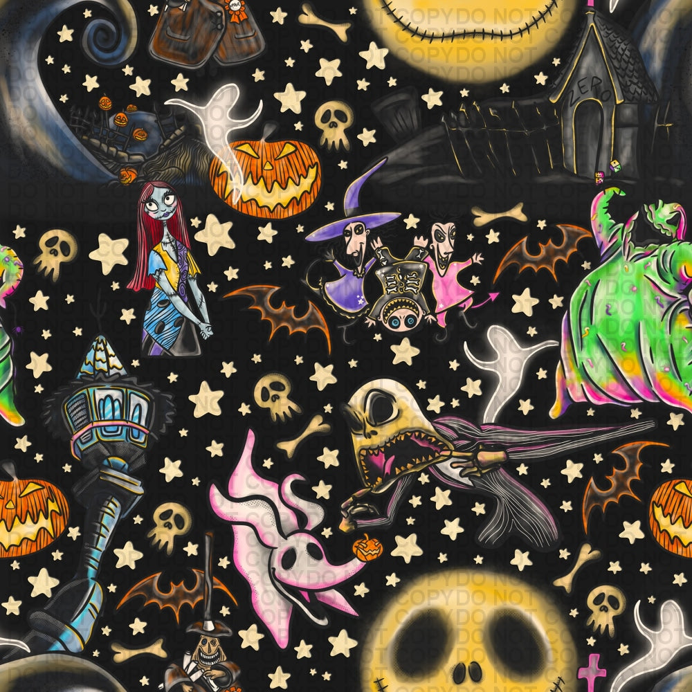 Creepy Skeleton - This Is Halloween Regular Scale Jersey Knit Prints