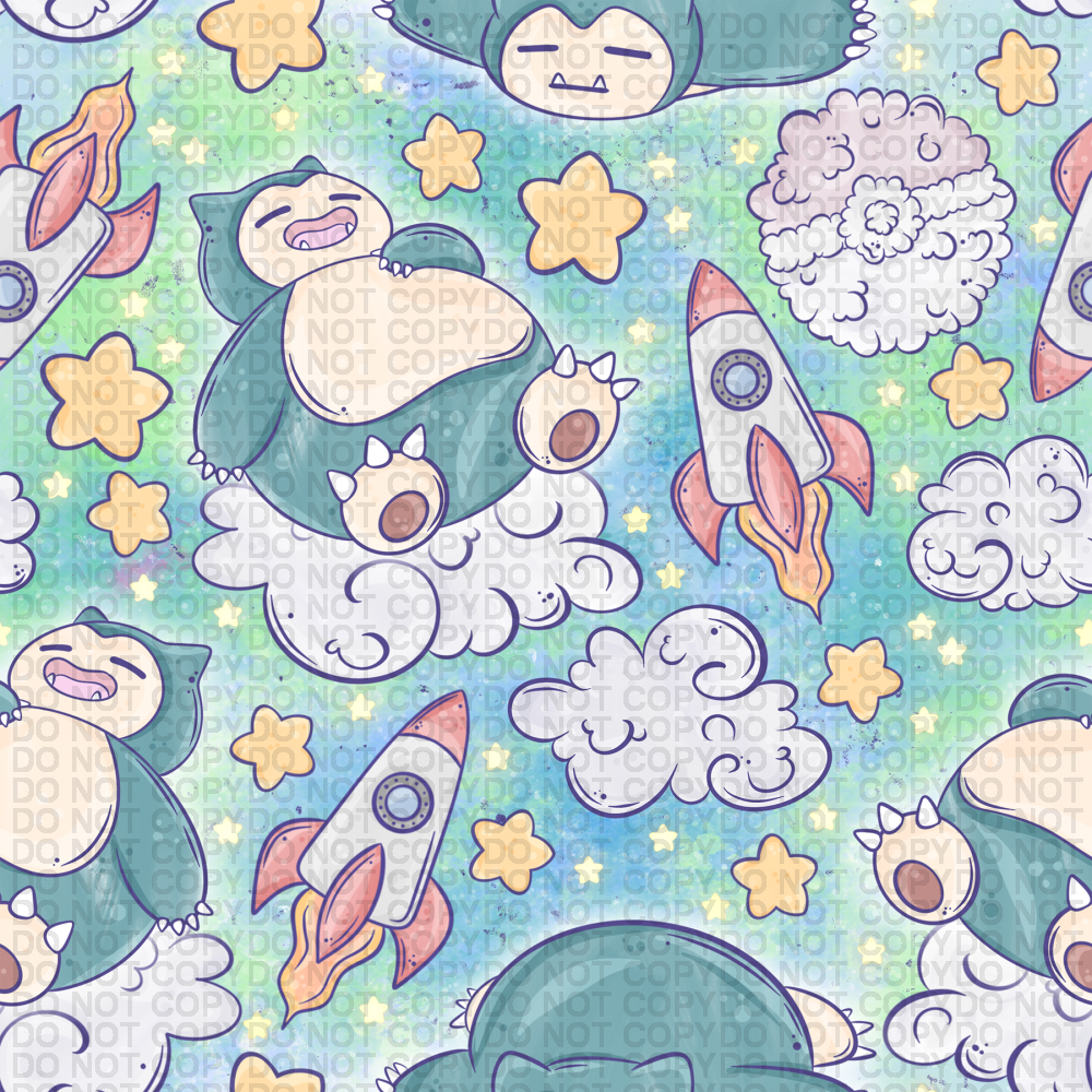 Pocket Monster - Sleeping On Clouds Regular Scale Jersey Knit Prints