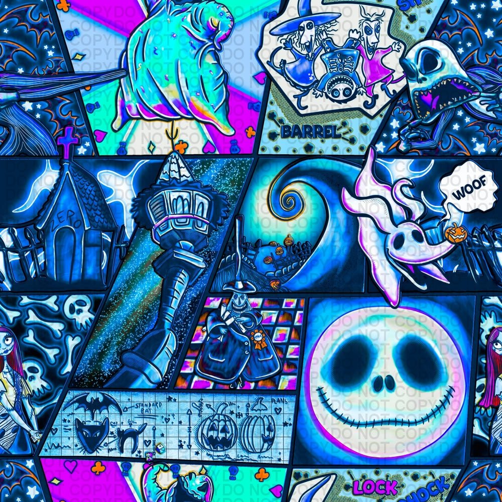 Creepy Skeleton - Comic Regular Scale Jersey Knit Prints