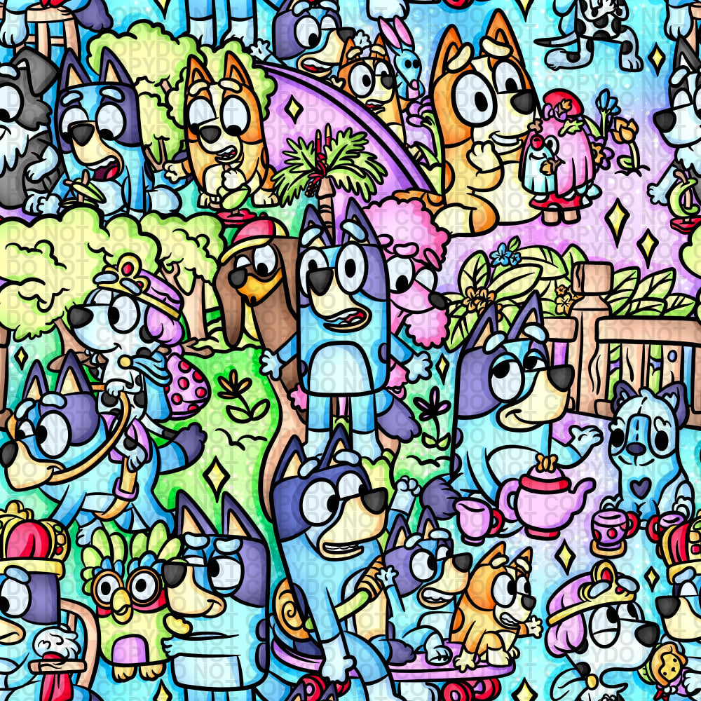 Pre-Order - Puppy Summer Activites Scene Size Jersey Knit Pre-Order