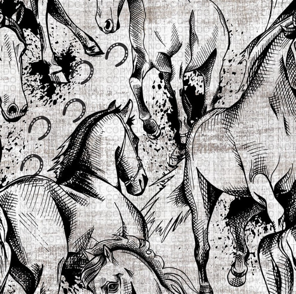 Horses - Large Scale Jersey Knit Prints