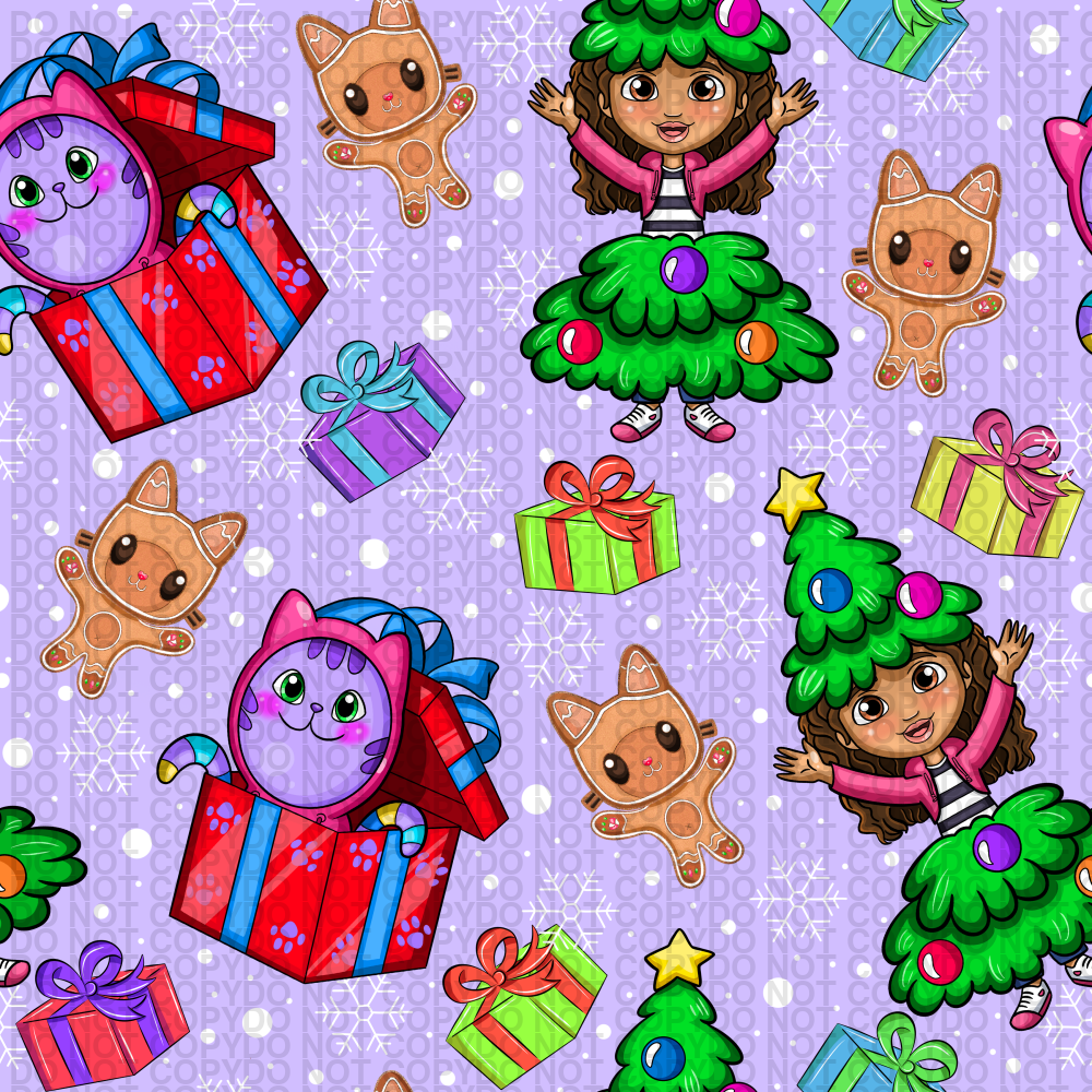 Pre-Order - Girl And Cats On Holiday Regular Scale Jersey Knit Pre-Order