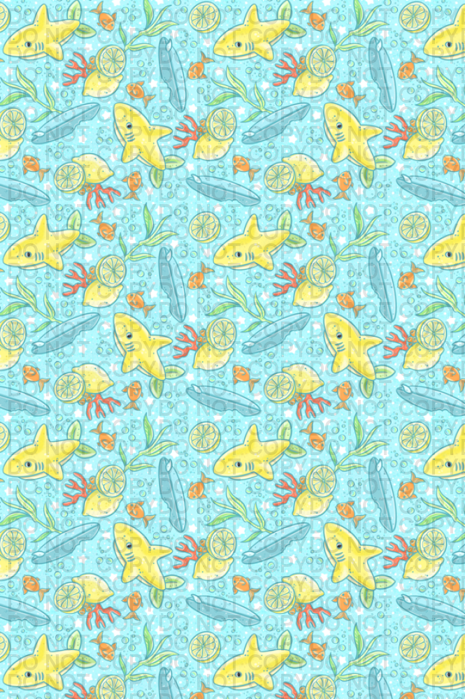 Lemon Shark - Large Towel In-House Printing