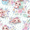 Teatime Sloth Cuties (large scale) - Jersey Knit