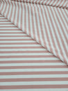 White and Old Pink Stripes - Jersey Knit