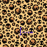 Leopard Print Skulls - on beige - Jersey Knit