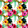 Tropics - Toucans and Hibiscus - 220 gsm Jersey Knit