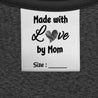 Satin Woven Edge Sewing Label - Size to add - Made with L❤ve by Mom