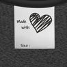 Satin Woven Edge Sewing Label - Size to add - Made with ❤