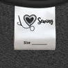 Satin Sewing Label - Size to add- I L❤ve Sewing