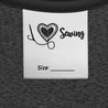 Satin Woven Edge Sewing Label - Size to add - I L❤ve Sewing