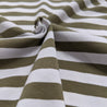 White and Khaki Stripes - Jersey Knit