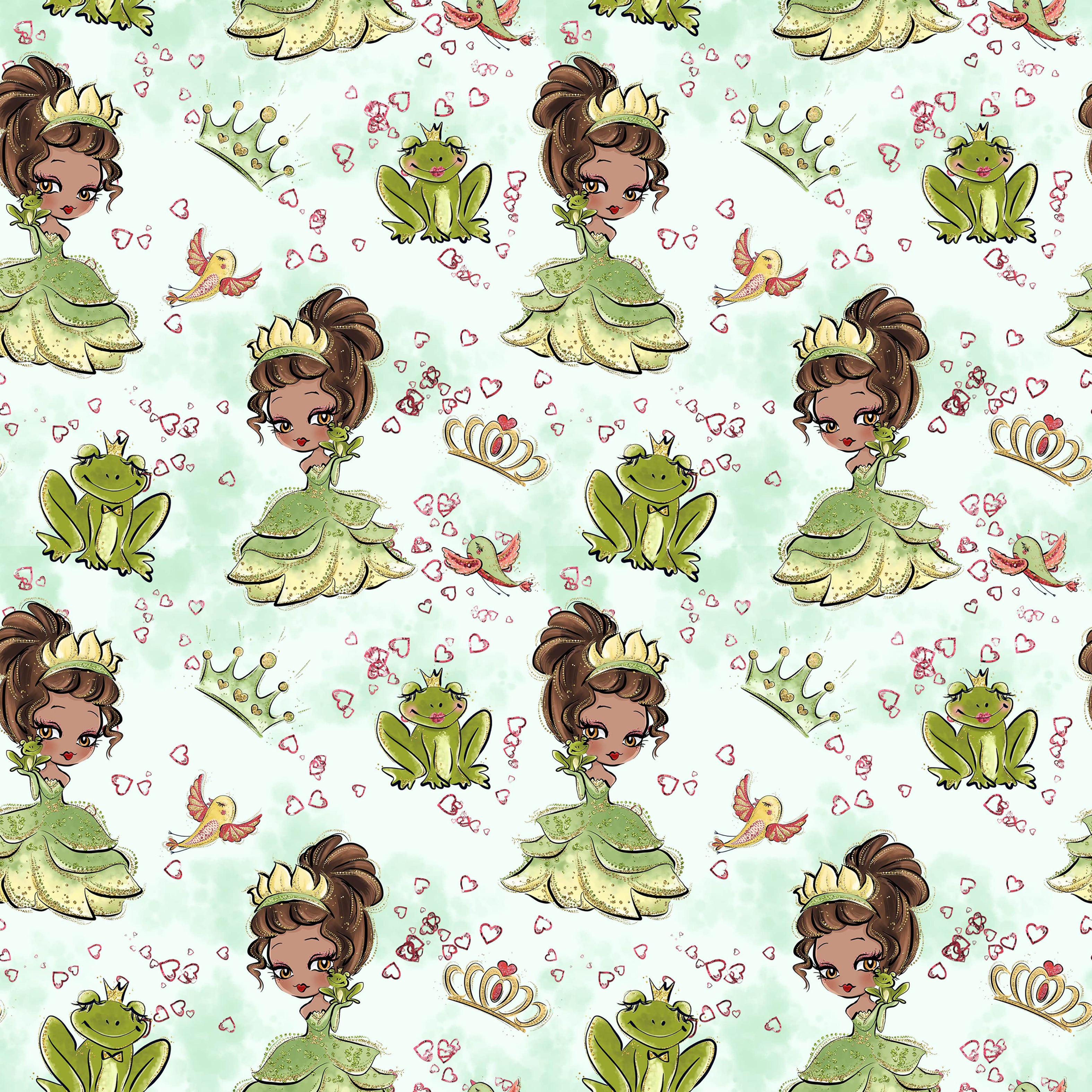 Sweet Princesses - Ribbit - Jersey Knit – Angry Ballerina Fabrics
