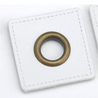 Sew-on patch with grommet -  White (bronze) - Pack of 2