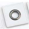 Sew-on patch with grommet -  White (gunmetal) - Pack of 2