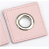 Sew-on patch with grommet -  Pastel Pink (silver) - Pack of 2