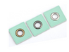 Sew-on patch with grommet -  Pastel Green (silver) - Pack of 2