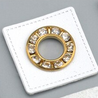 Sew-on patch with grommet -  White (gold & diamonds) - Pack of 2