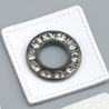 Sew-on patch with grommet -  White (gunmetal & diamonds) - Pack of 2